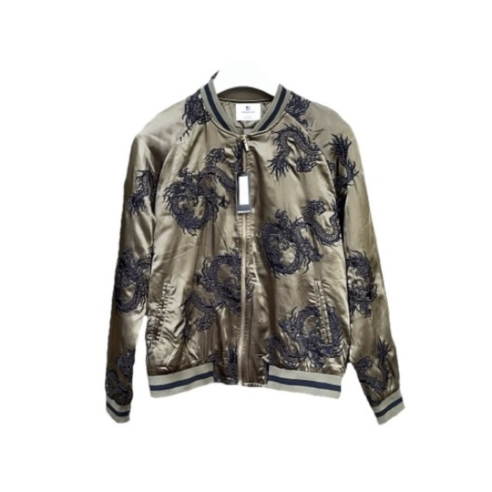 Standard Issue Bomber Jacket - Green with Black Embroidery